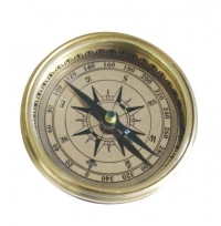 Компас и солнечные часы, латунь, D:7,5cm, H:5cm Sea Club