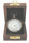 Карманные часы с цепочкой, античная латунь,  D: 5,5cm, в дерев. шкатулке Sea Club
